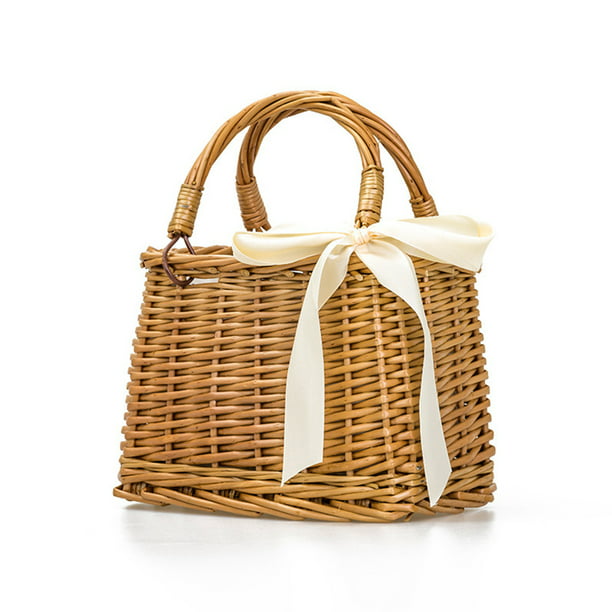 Women Bamboo Bags Bohemian Female Summer Beach Handbag Lady Basket Rattan tote